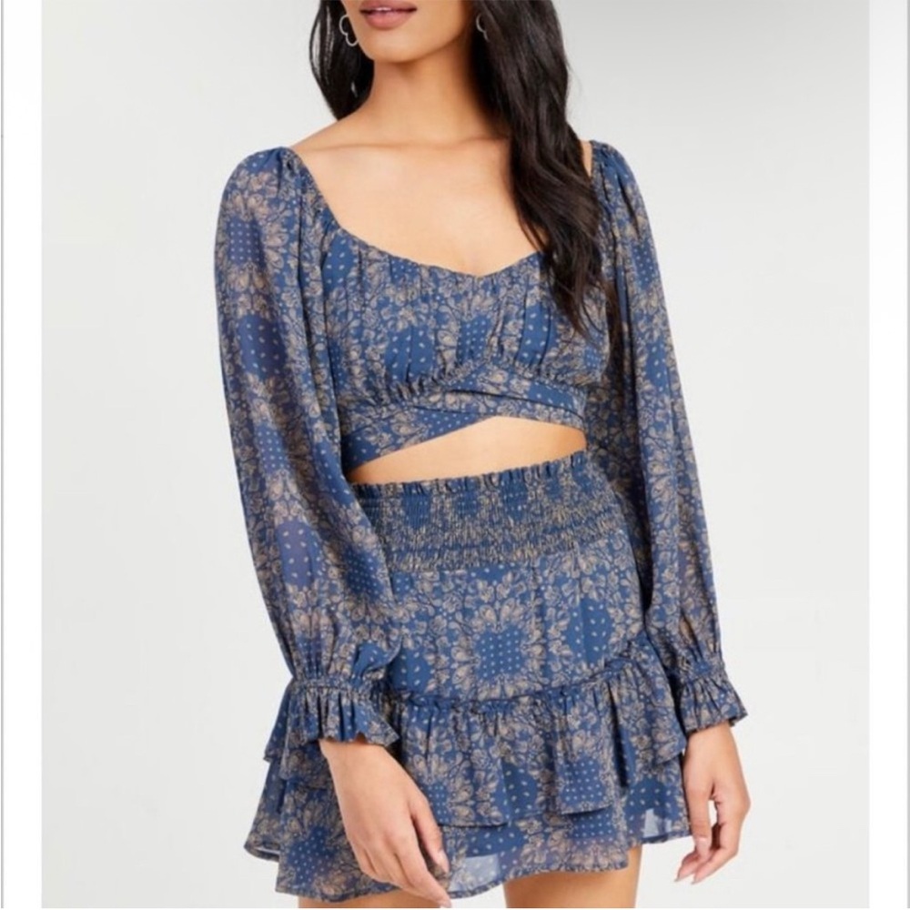 Altar'd State Navy Paisley Top